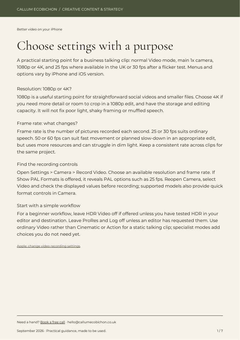 First-page preview of Better video on your iPhone